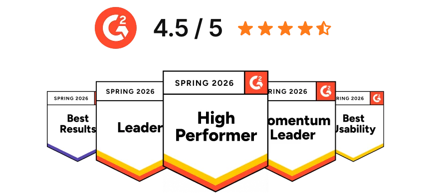 Ranked High Performer in conversational support by G2